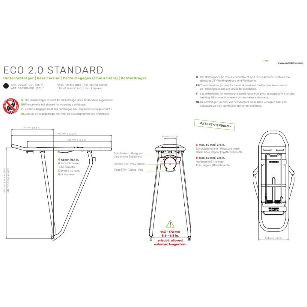 Racktime Eco 2.0 28 Trekking Csomagtartó Snap It 2021